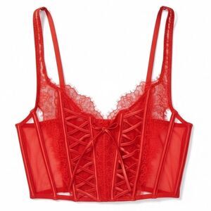 Victoria Secret Dream Angels Corset Sexy RED Lace Bra S-DD brand new With Tag